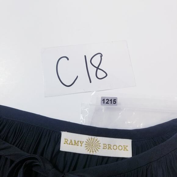 Ramy Brook Paris Smocked Black Mini Dress Long Sleeves - Picture 12 of 12